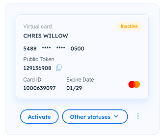 activate card button