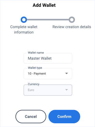 Add wallet popup