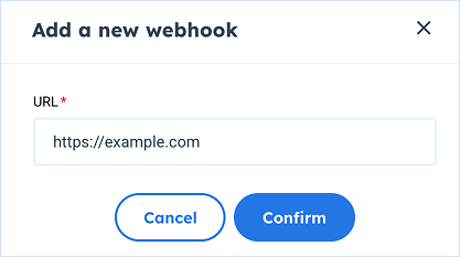 Add webhook popup