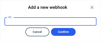 Add webhook popup