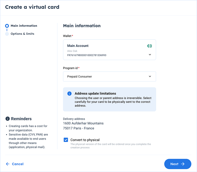 cards create virtual step 1