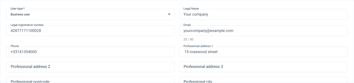 Create legal entity visual