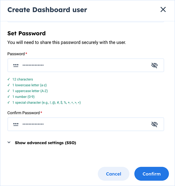 dashboard user creation popup 2