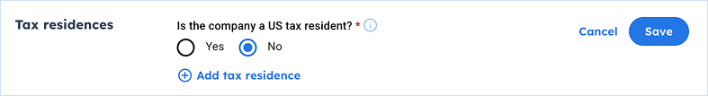 Edit Tax Residence
