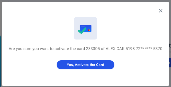 activate confirmation popup