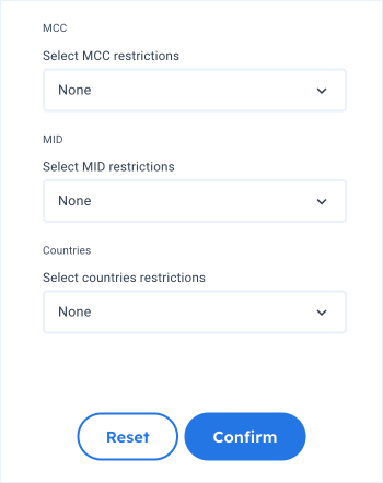 select restrictions dropdowns