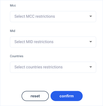 select restrictions dropdowns