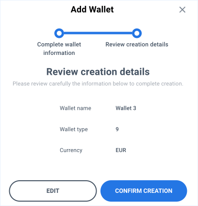 wallet creation popup 2