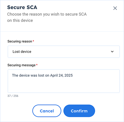 Secure popup
