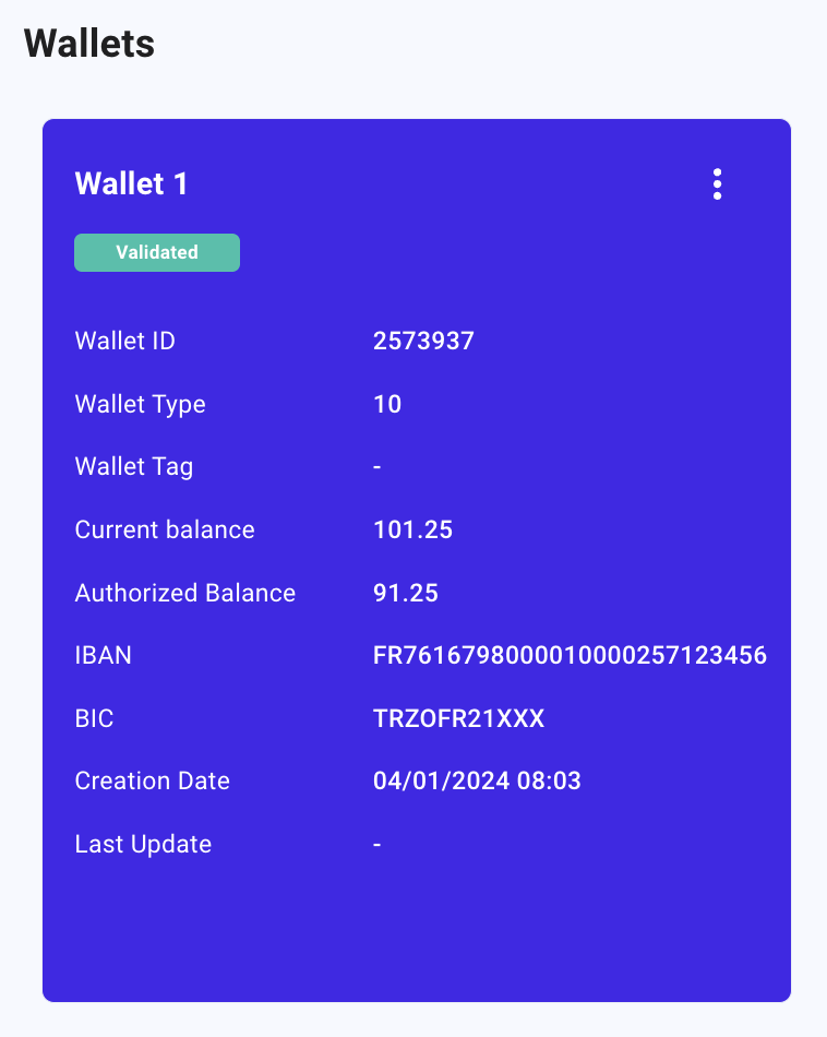 single wallet list