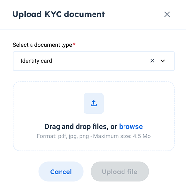 upload document popup