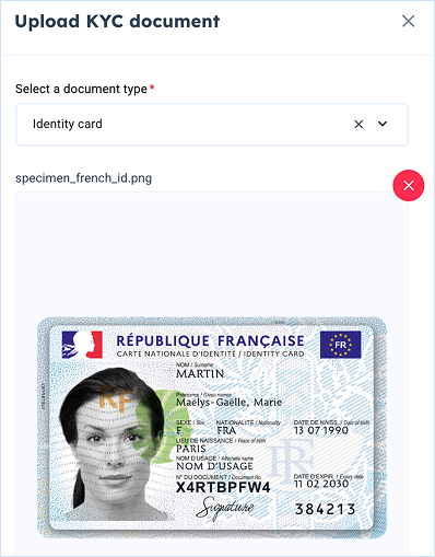 upload document popup with doc