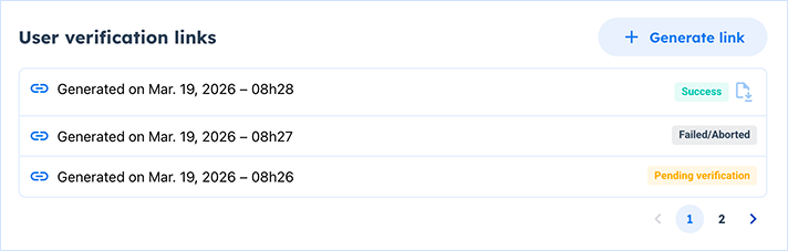 KYC verification links